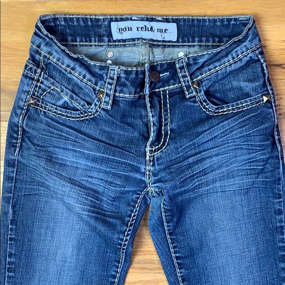 REKD- YIU REKD ME DISTRESSED STRAIGHT JEANS - Picture 2 of 12